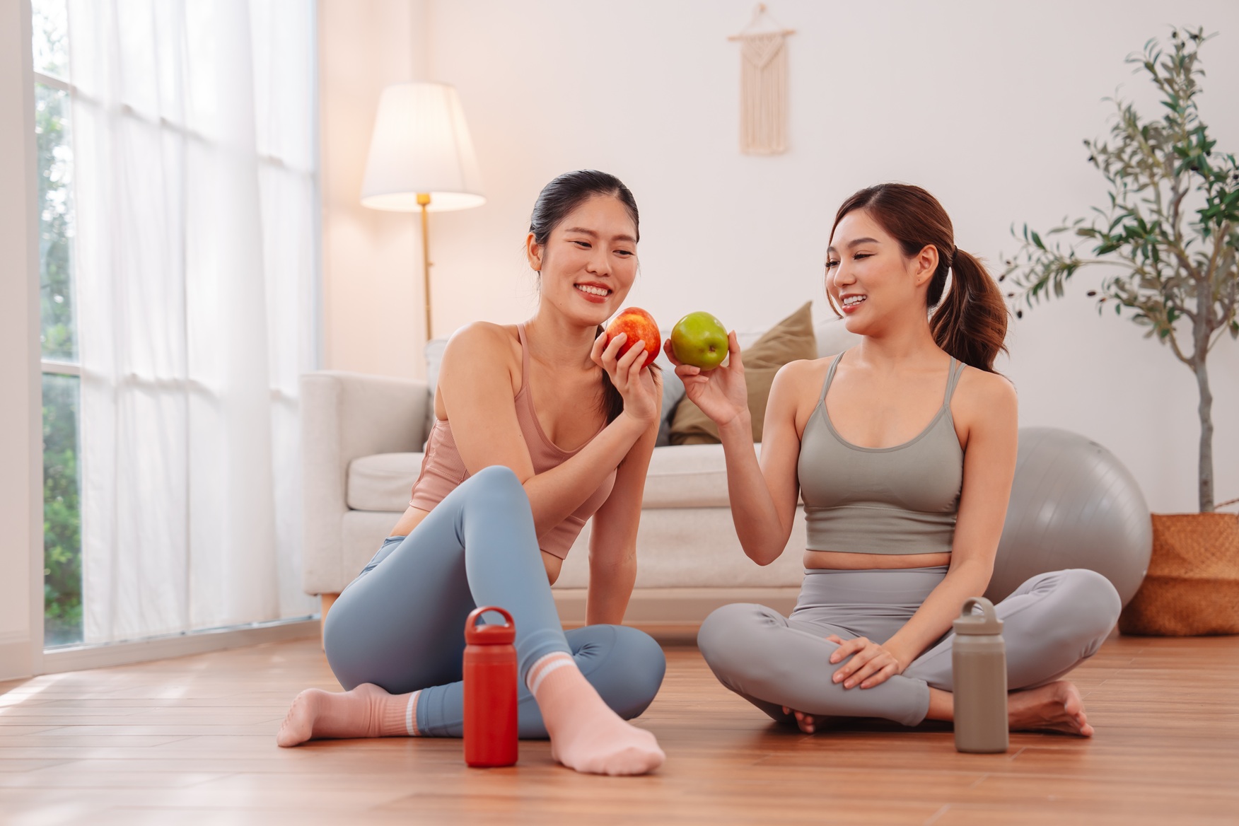asian women enjoying wellness lifestyle at home