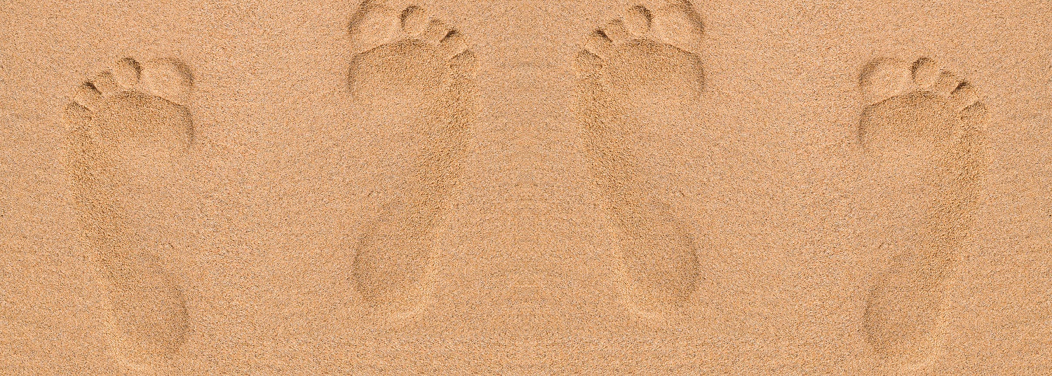 footprints in sand