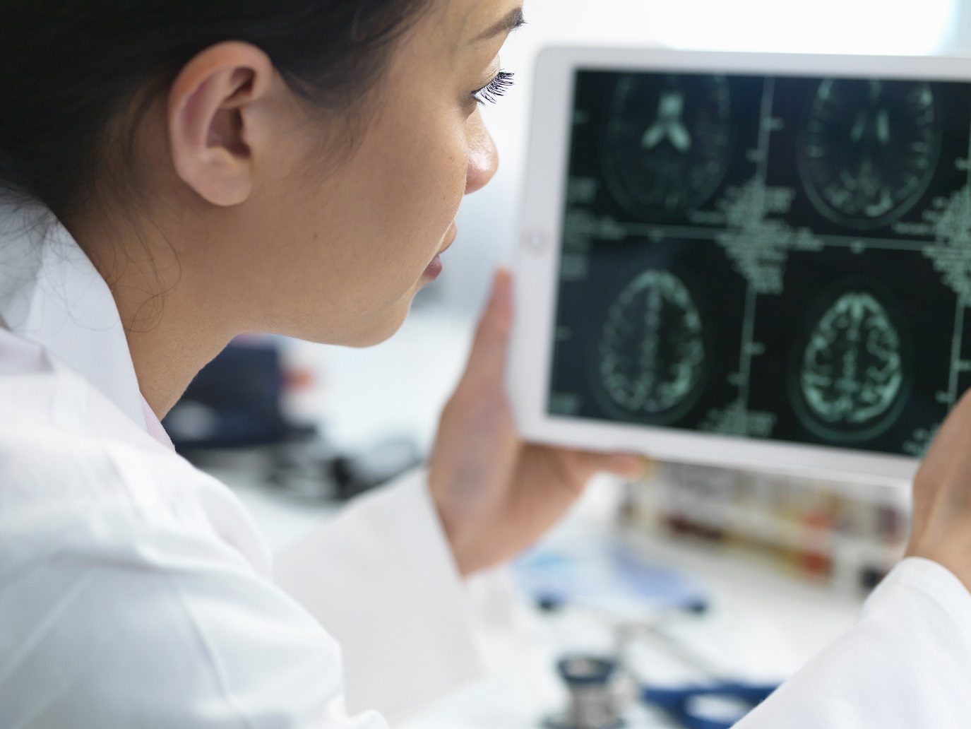 doctor viewing ct scan
