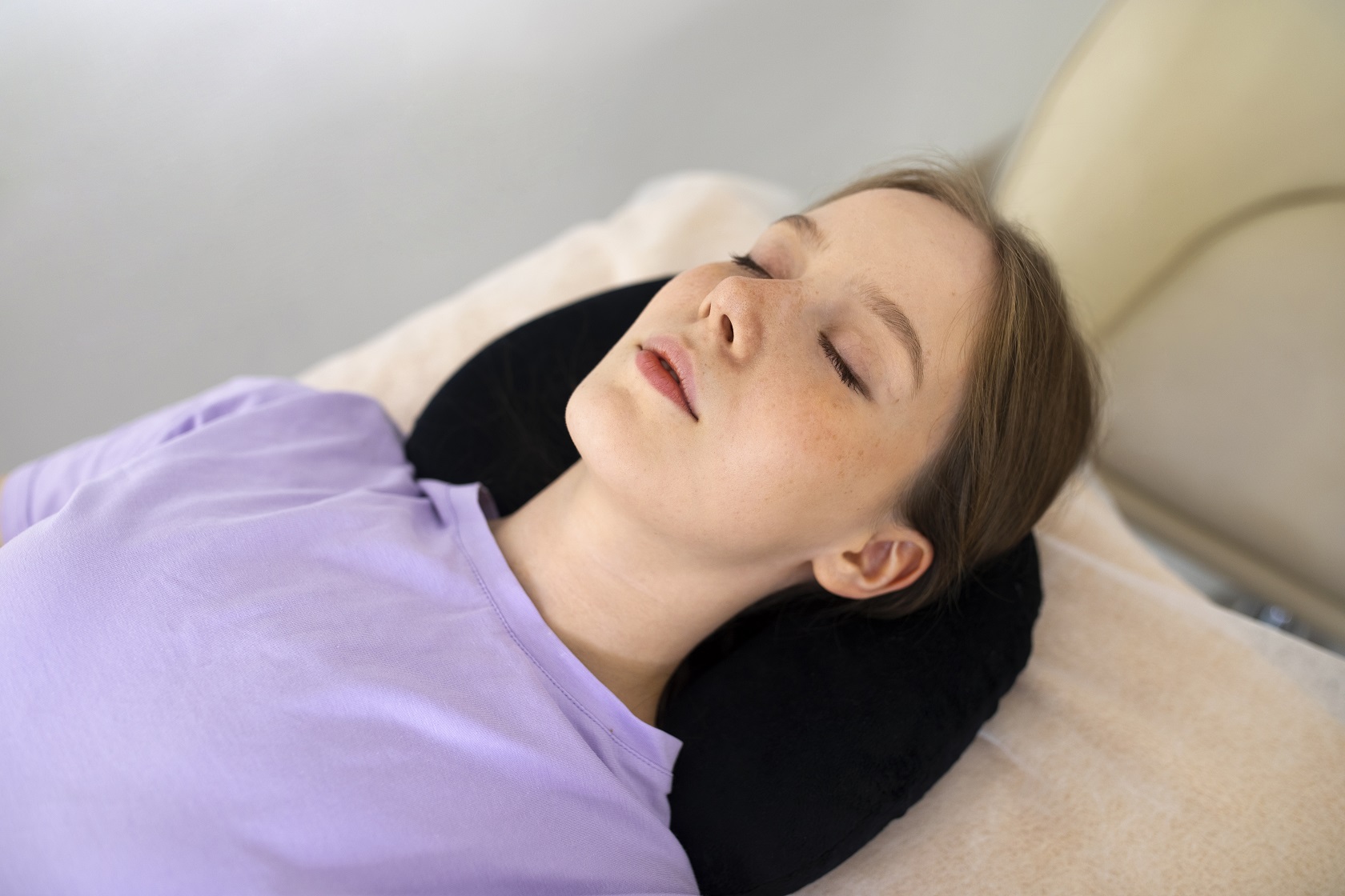 high angle relaxed woman
