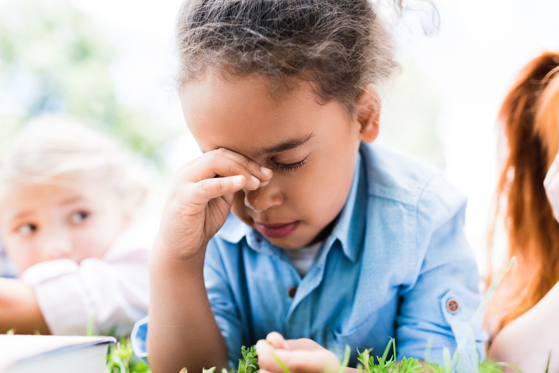 close up portrait of upset african american girl l 2024