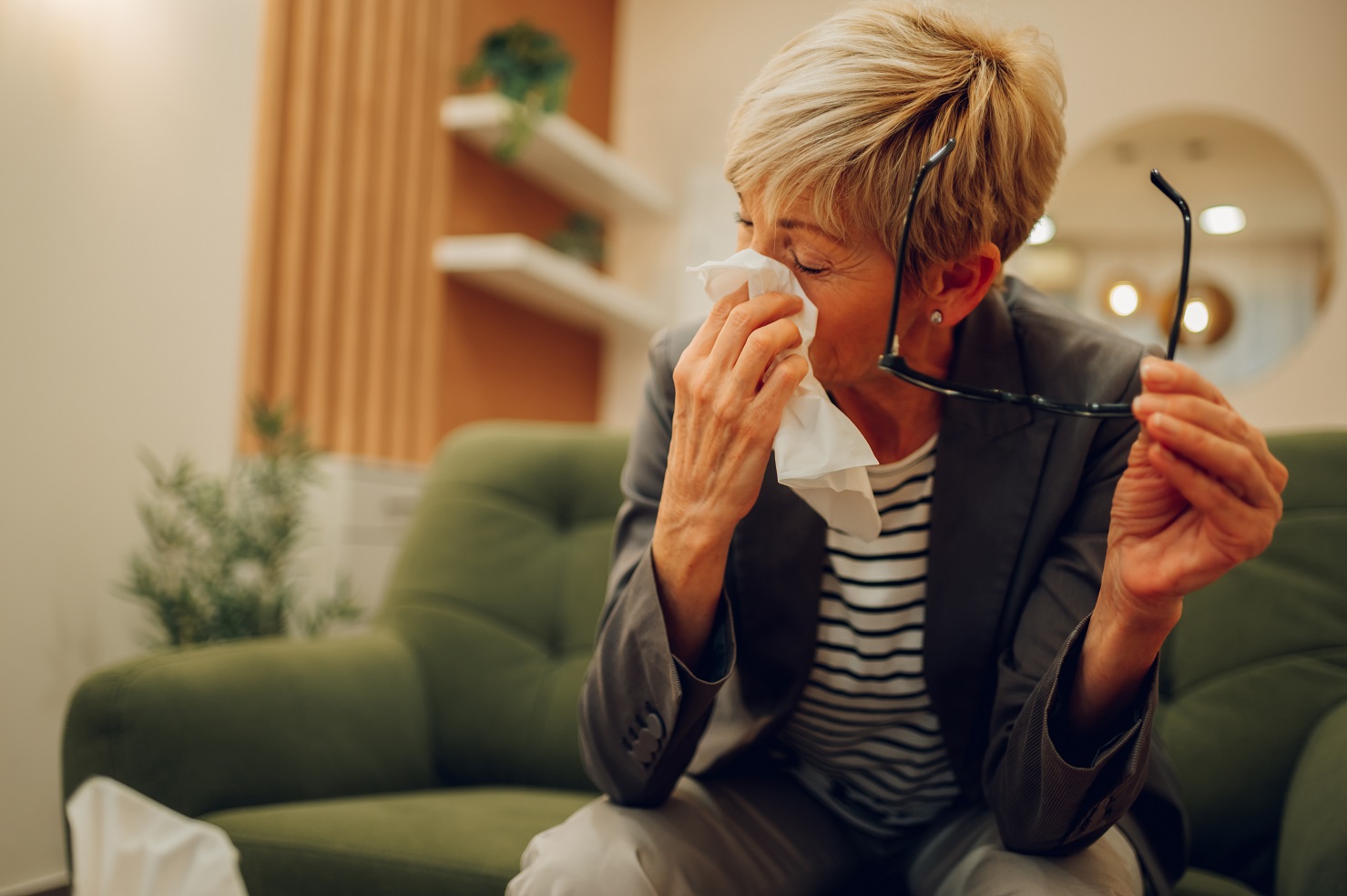 a senior woman with chronic depression
