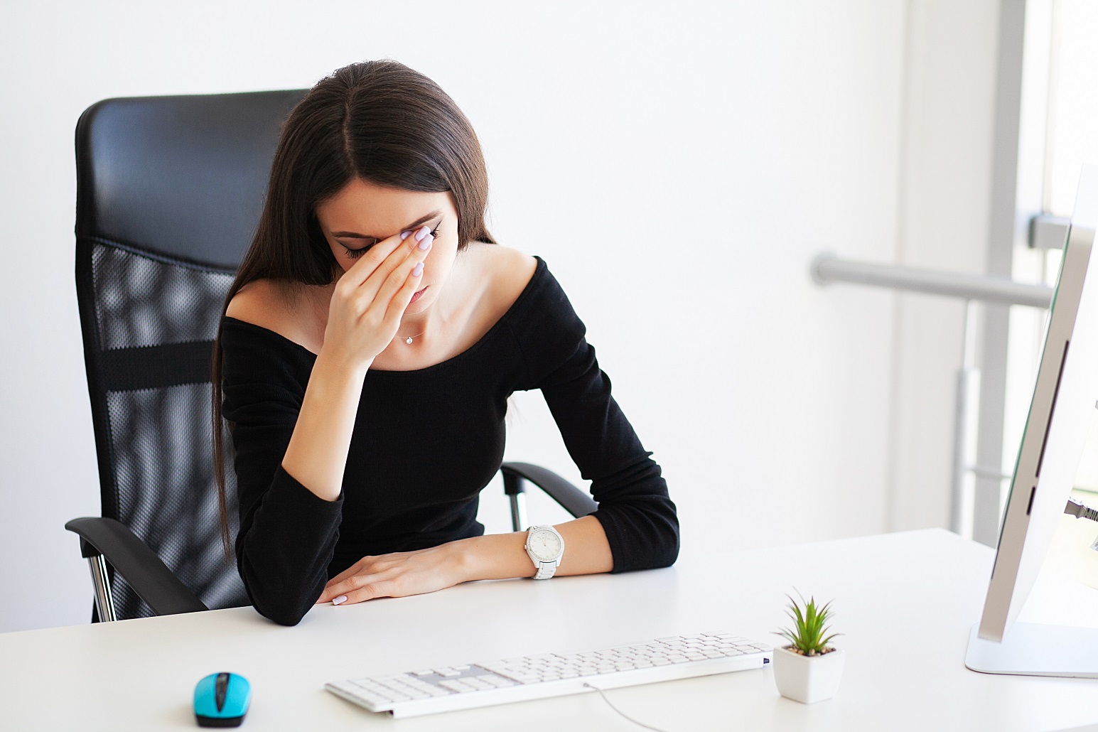 pain businesswoman woman feeling sick having hea